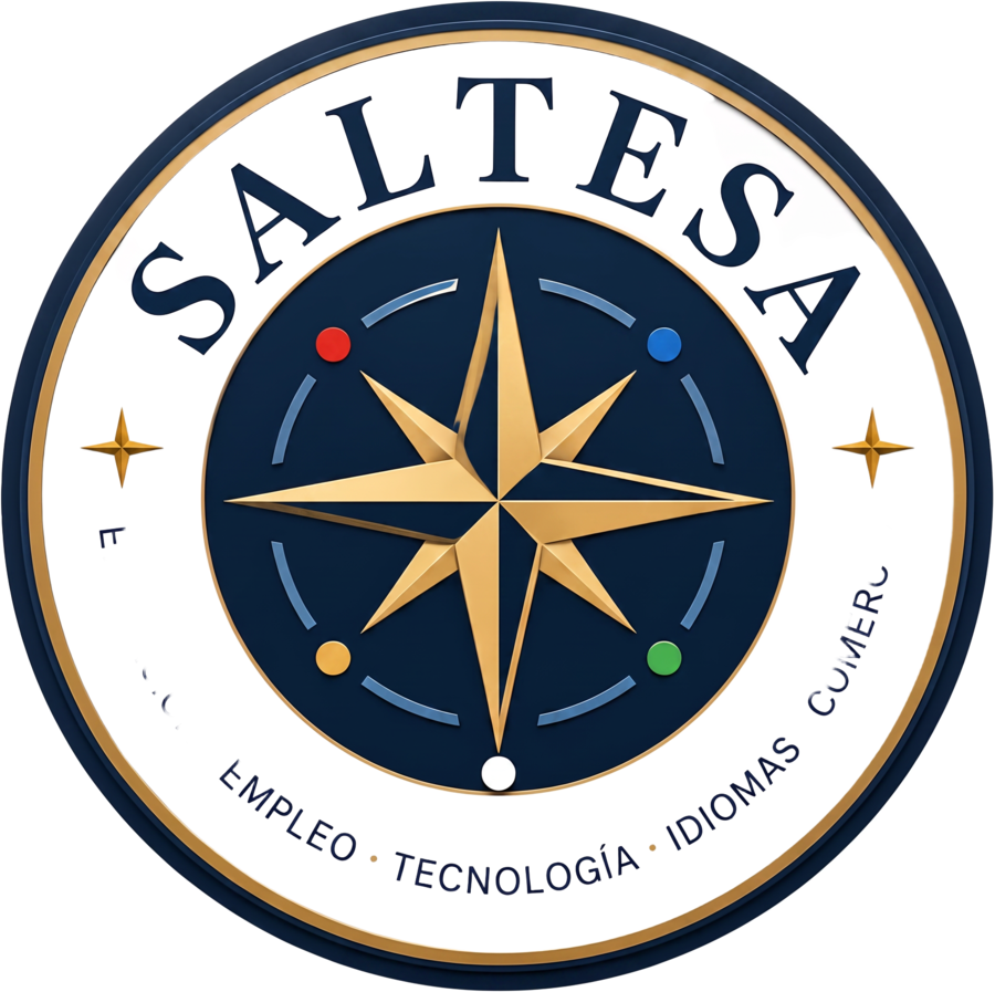 Emblema de Grupo SALTESA: educación, empleo, tecnología, idiomas y comercio